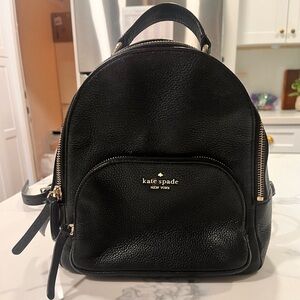 Kate Spade Black Pebbled Leather Backpack